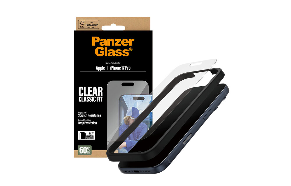PanzerGlass® Screen Protector for iPhone 17 Pro Classic Fit w/Easyaligner