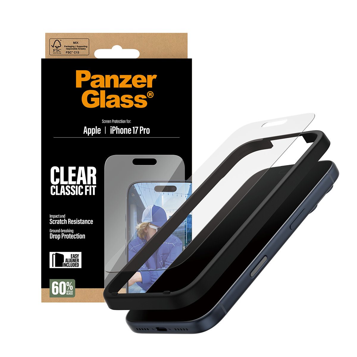PanzerGlass® Screen Protector for iPhone 17 Pro Classic Fit w/Easyaligner