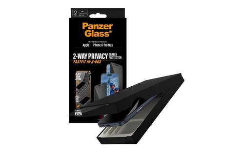 PanzerGlass® Privacy Screen Protector for iPhone 17 Pro Max Ultra Wide Fit w. Fastfit in-a-box
