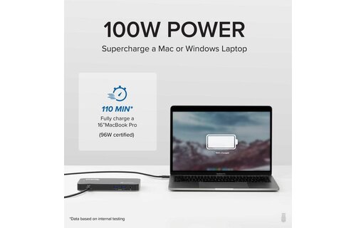 Plugable Thunderbolt™ 3 and USB-C Dual Display Dock with 96W Host Charging (11 ports) WSL