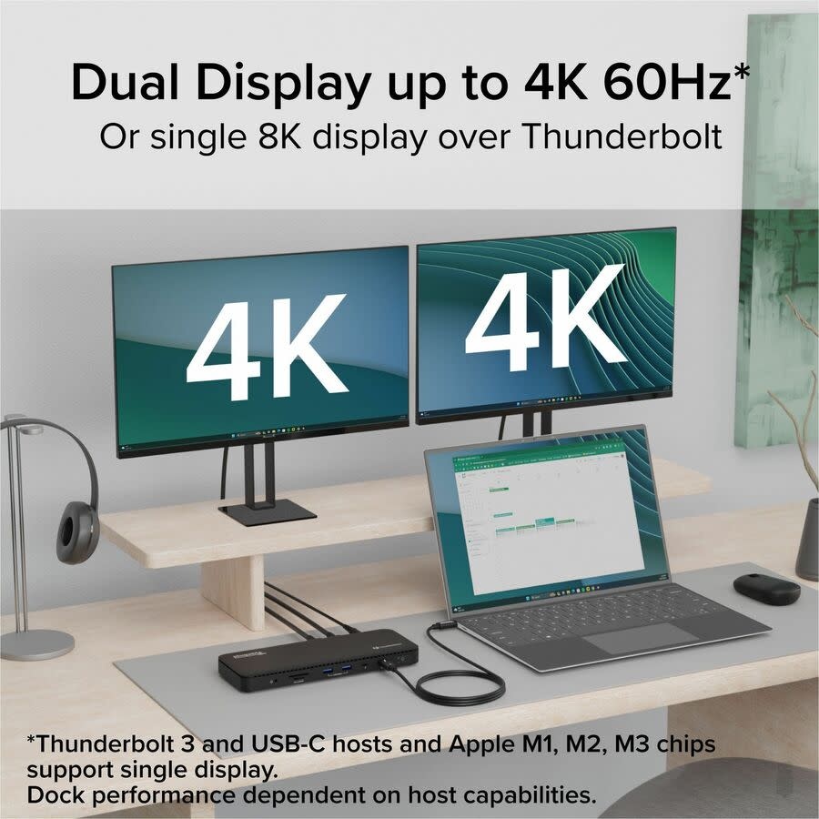 Plugable Thunderbolt™ 4 Dual Display Dock with 100W Host Charging (13 ports)