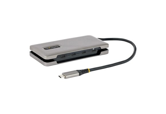StarTech 4-Port USB-C Hub, 4x USB-C Ports, USB 3.2 Gen 2 (10Gbps) - Portable USB C Hub with 100W Power Delivery Pass-Through - USB Type C Hub w/ 12.6in/32cm Wrap-Around Cable