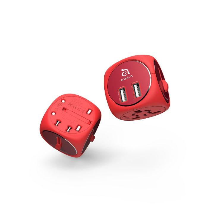 Adam Elements OMNIA TA502 travel adapter with Dual USB Red WSL