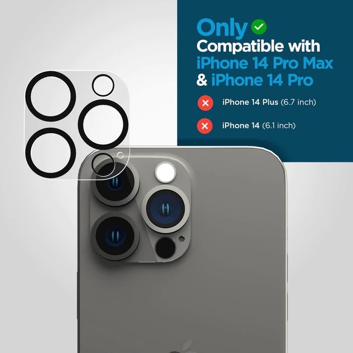 Case-Mate Rear Camera Glass Protector for iPhone 14 Pro Max/14 Pro ONLY - Clear WSL