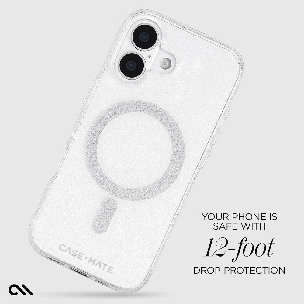 Case-Mate Sheer Twinkle Silver Case with Magsafe for iPhone 17