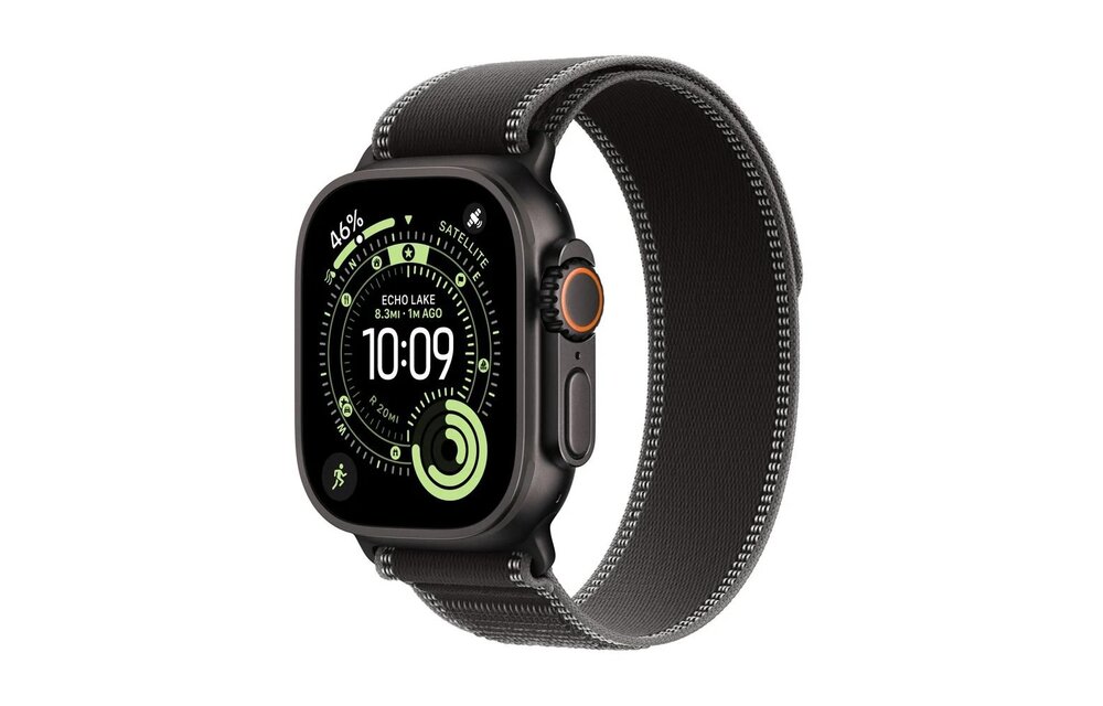 Apple Watch Ultra 3 (GPS + Cellular, 49mm Black Titanium Case with M/L Black Trail Loop) (Band fits 145-220mm wrists)