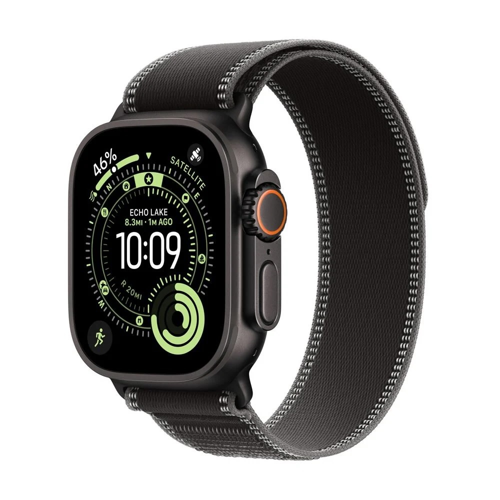 Apple FTZ Watch Ultra 3 (GPS + Cellular, 49mm Black Titanium Case with M/L Black Trail Loop) (Band fits 145-220mm wrists)