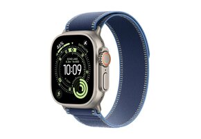 Apple Watch Ultra 3 (GPS + Cellular, 49mm Natural Titanium Case with M/L Bright Blue Trail Loop) (Band fits 145-220mm wrists)