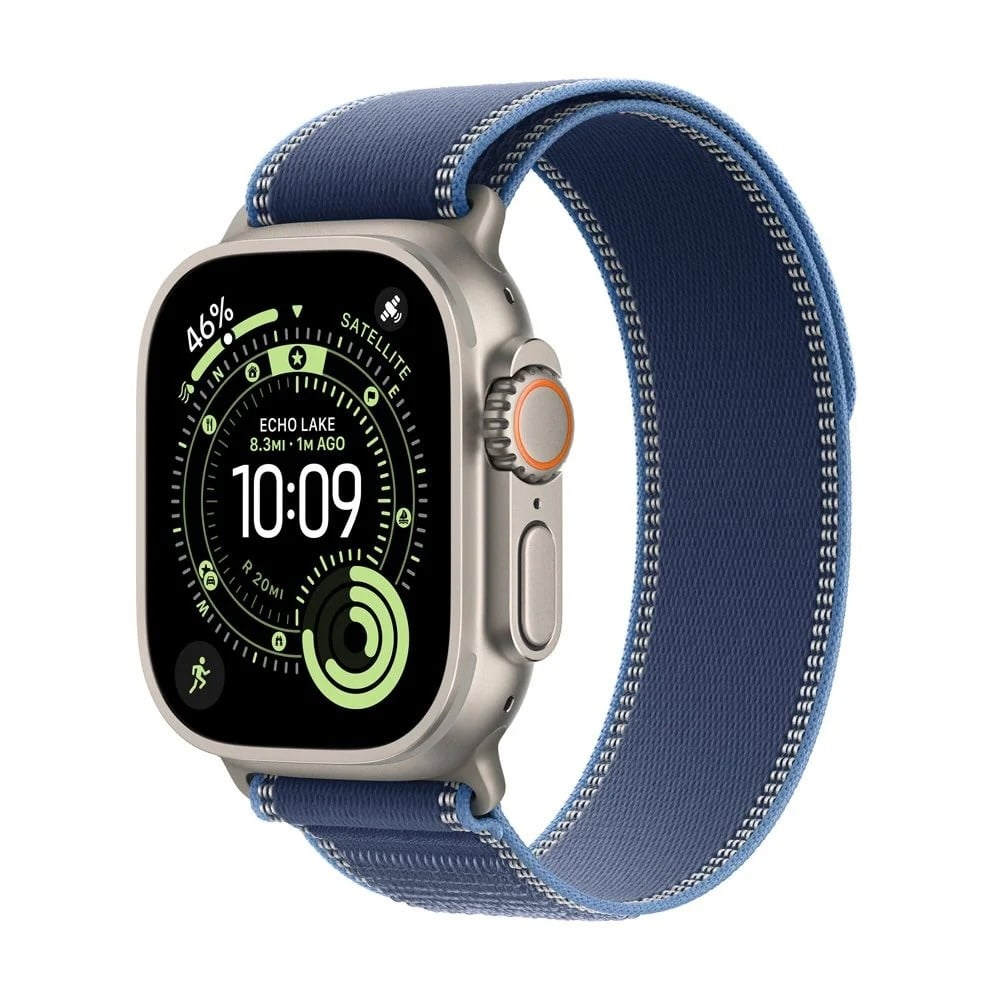 Apple FTZ Watch Ultra 3 (GPS + Cellular, 49mm Natural Titanium Case with M/L Bright Blue Trail Loop) (Band fits 145-220mm wrists)