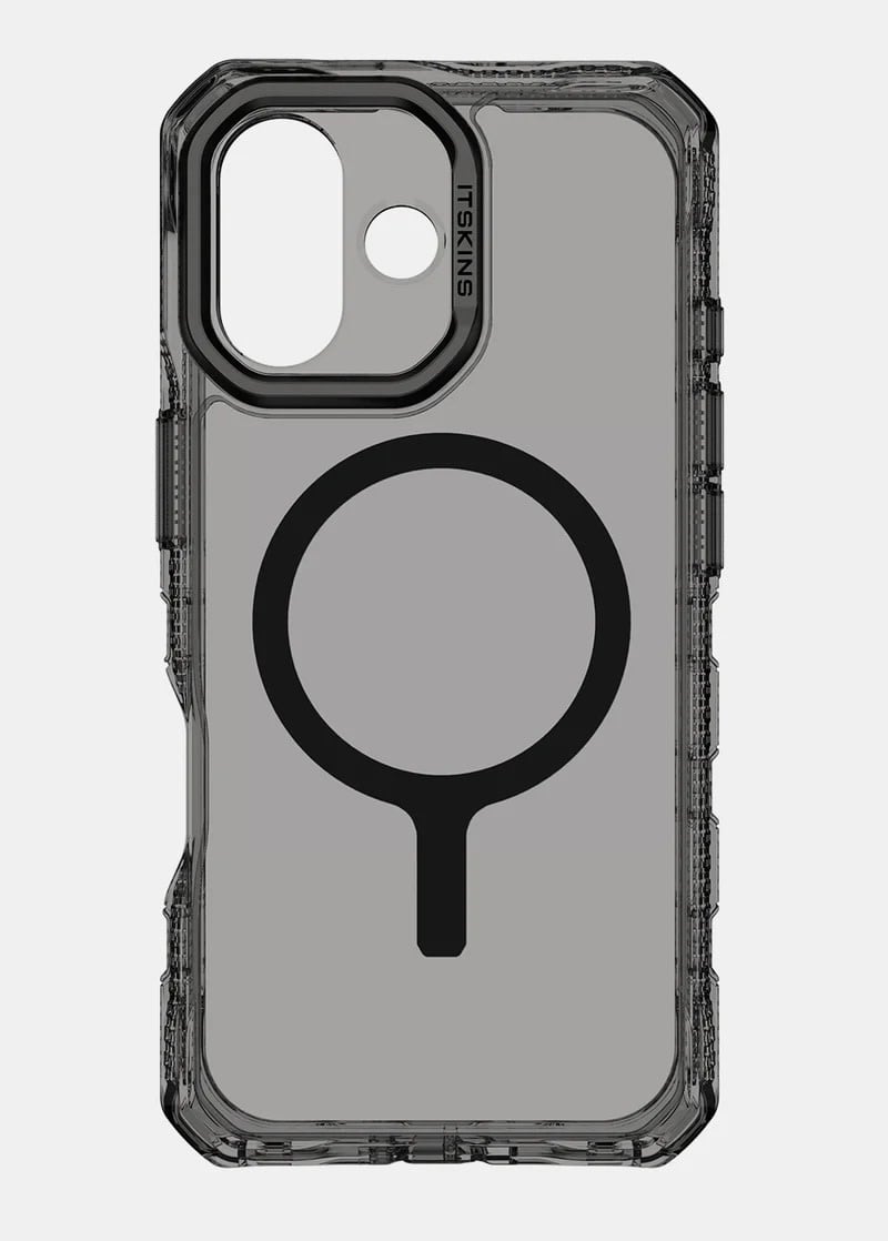ItSkins Supreme R Clear Case with MagSafe for iPhone 17 - Graphite and Graphite Print