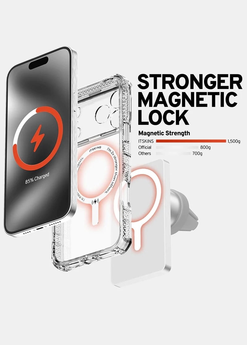 ItSkins Supreme R Clear Case with MagSafe for iPhone Air  - Transparent White Print