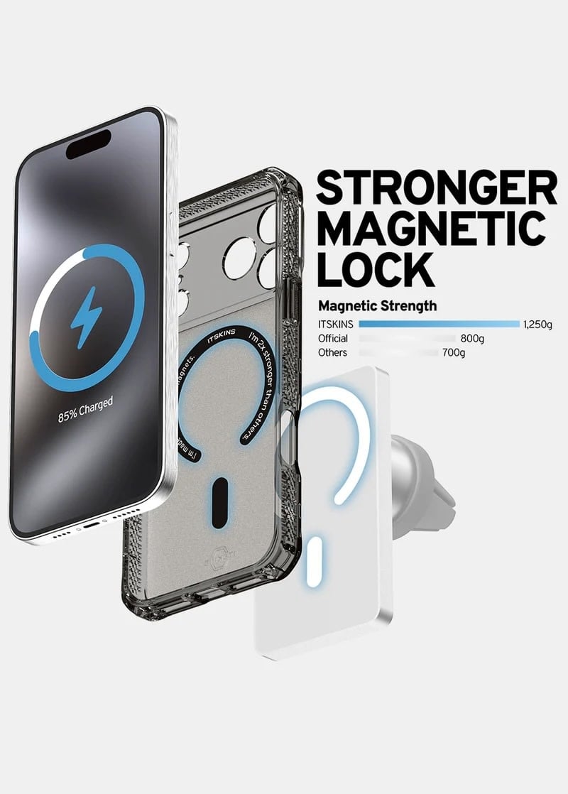 ItSkins Hybrid R Vapor Case with MagSafe for iPhone 17 Pro Max - Smoke