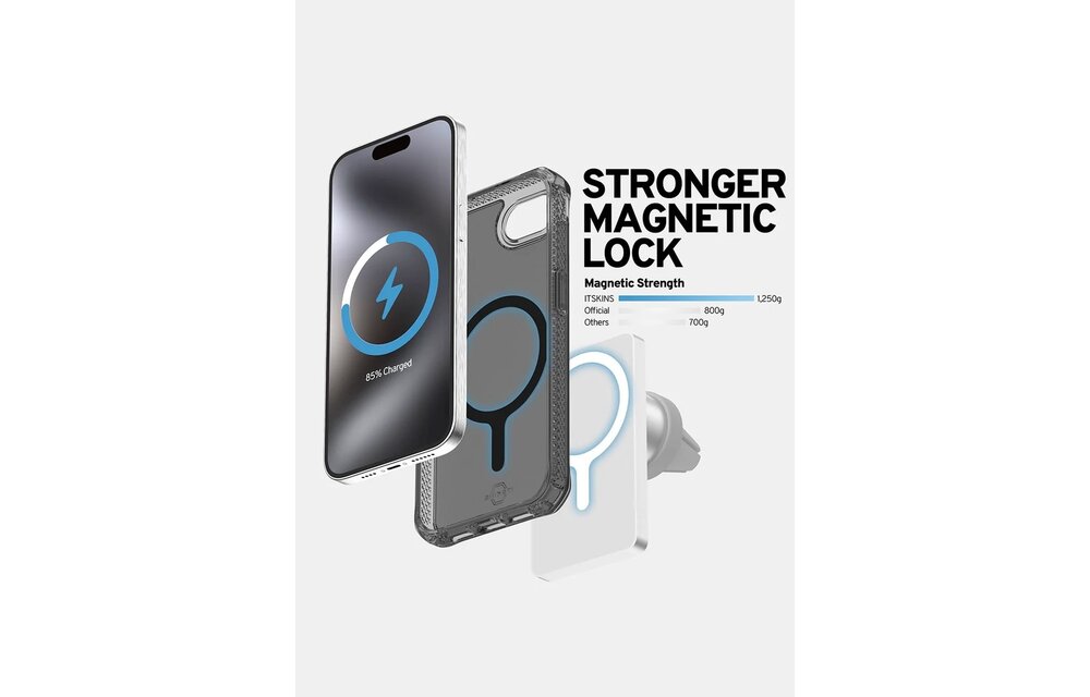 ItSkins Hybrid R Vapor Case w/ Magsafe for iPhone 16e - Smoke