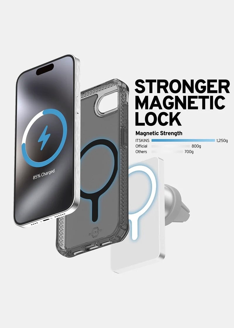 ItSkins Hybrid R Vapor Case w/ Magsafe for iPhone 16e - Smoke