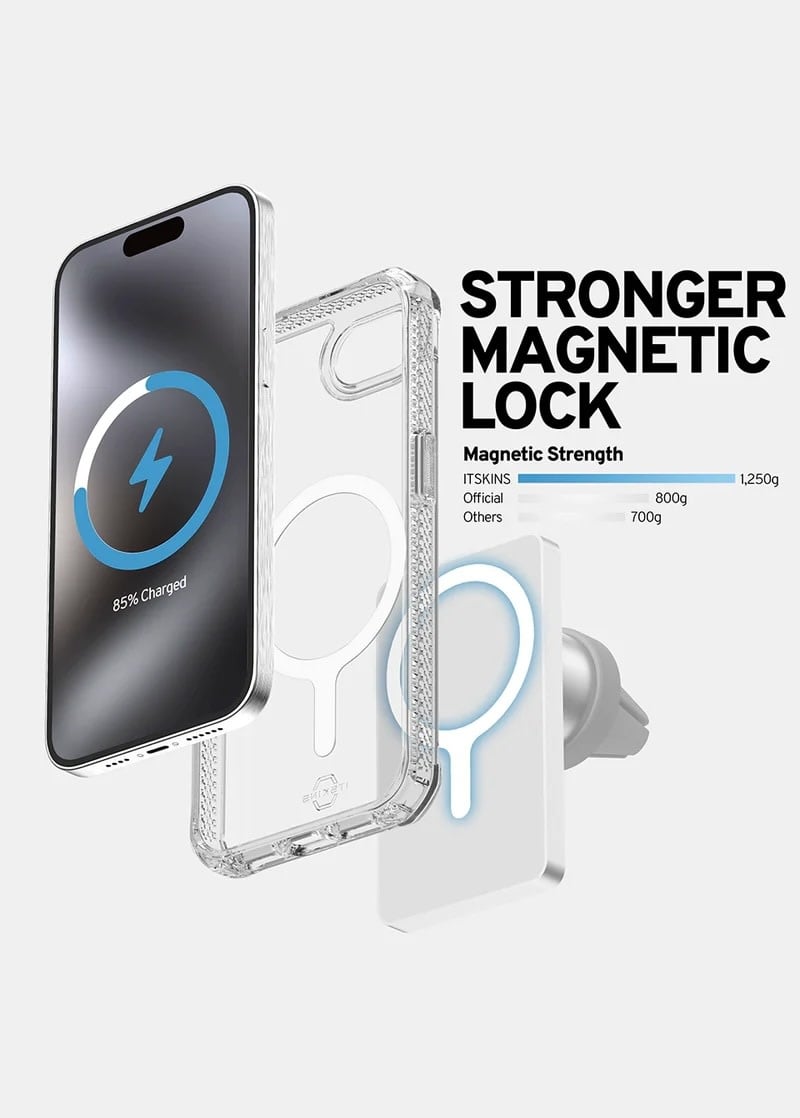 ItSkins Hybrid R Clear Case with MagSafe for iPhone 16e - Transparent