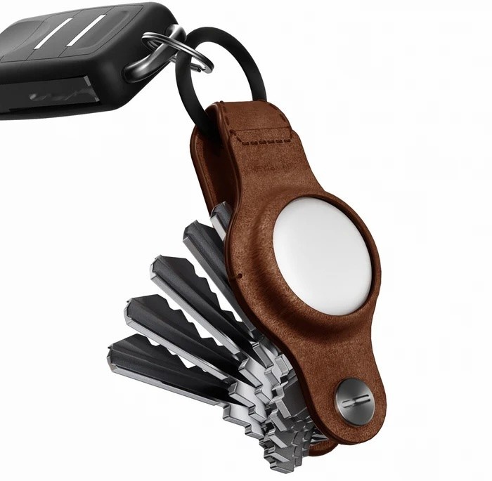 KeySmart Air Leather Smart Key Organizer w? Apple Find My Rustic Brown