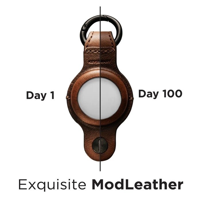 KeySmart Air Leather Smart Key Organizer w? Apple Find My Rustic Brown