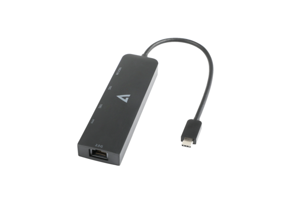 V7 USB-C to Ethernet (RJ-45) Adapter Hub (2 x USB-C, 2 x USB-A)