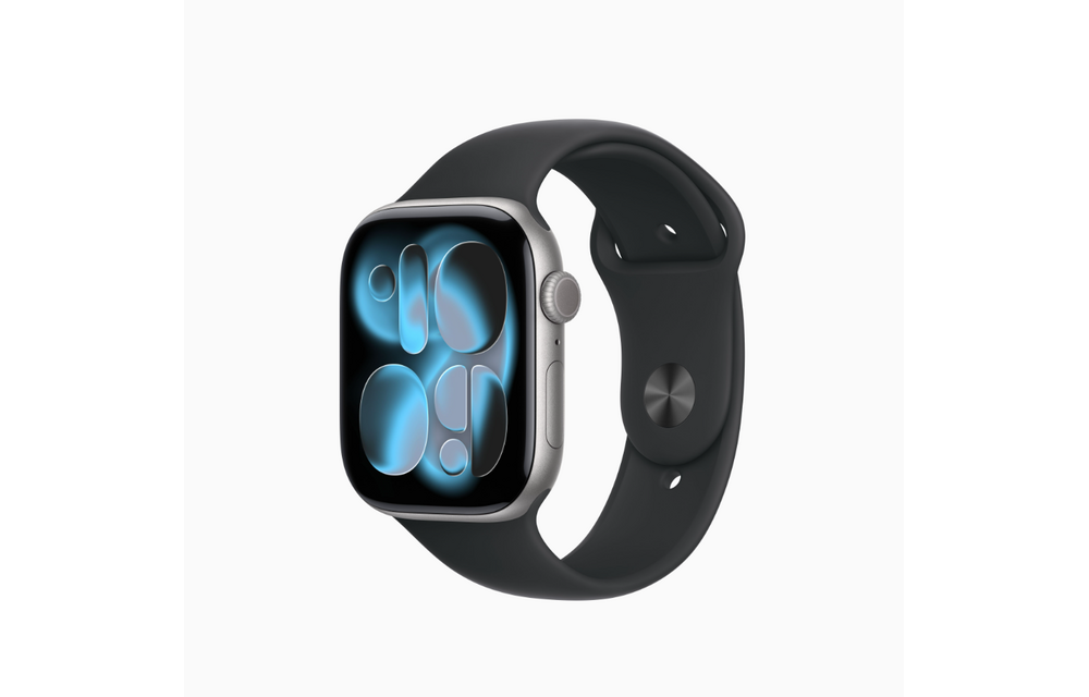 Apple Watch Series 11 (GPS, 46mm, Space Gray Aluminum Case, Black Sport Band - M/L) (Band fits 160 - 210mm wrists)