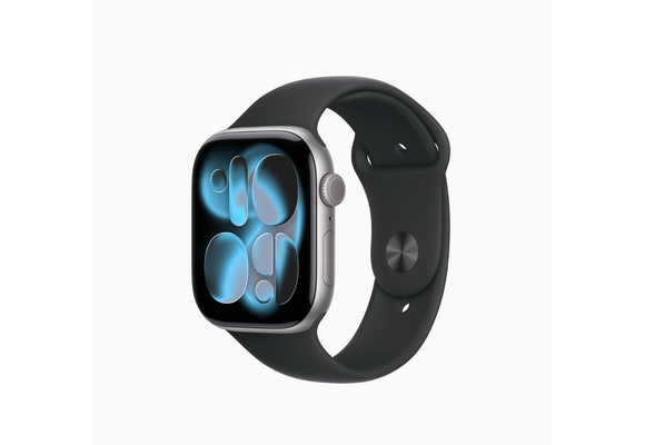 Apple Watch Series 11 (GPS, 46mm, Space Gray Aluminum Case, Black Sport Band - M/L) (Band fits 160 - 210mm wrists)