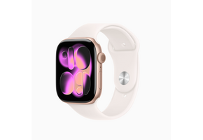 Apple Watch Series 11 (GPS, 46mm, Rose Gold Aluminum Case, Light Blush Sport Band - M/L) (Band fits 160 - 210mm wrists)