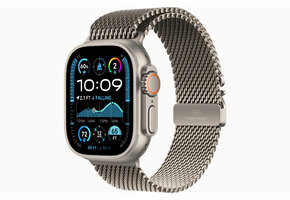 Apple Watch Ultra 2 (GPS + Cellular, 49mm Natural Titanium Case with Natural Titanium Milanese Loop Large) (Band fits 180-210mm wrists) WSL