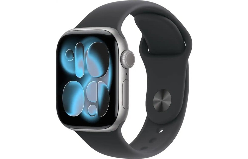 Apple Watch Series 11 (GPS, 42mm, Space Gray Aluminum Case, Black Sport Band - S/M) (Band fits 130 - 180mm wrists)