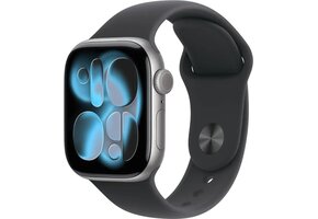 Apple Watch Series 11 (GPS, 42mm, Space Gray Aluminum Case, Black Sport Band - S/M) (Band fits 130 - 180mm wrists)