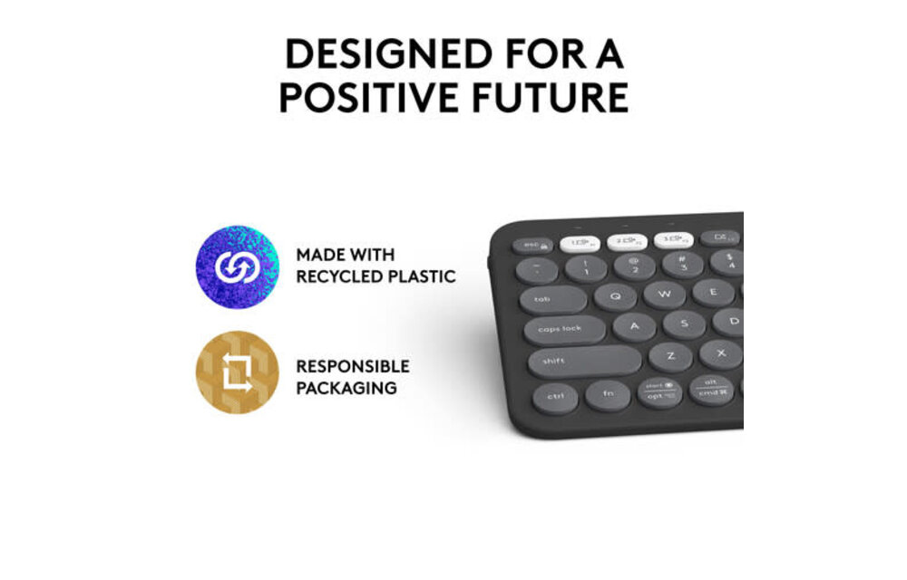 Logitech Pebble Keys 2 K380 Wireless Keyboard - Graphite