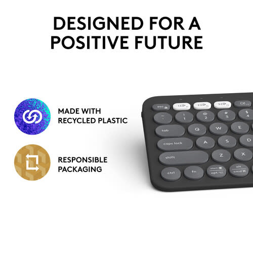 Logitech Pebble Keys 2 K380 Wireless Keyboard - Graphite