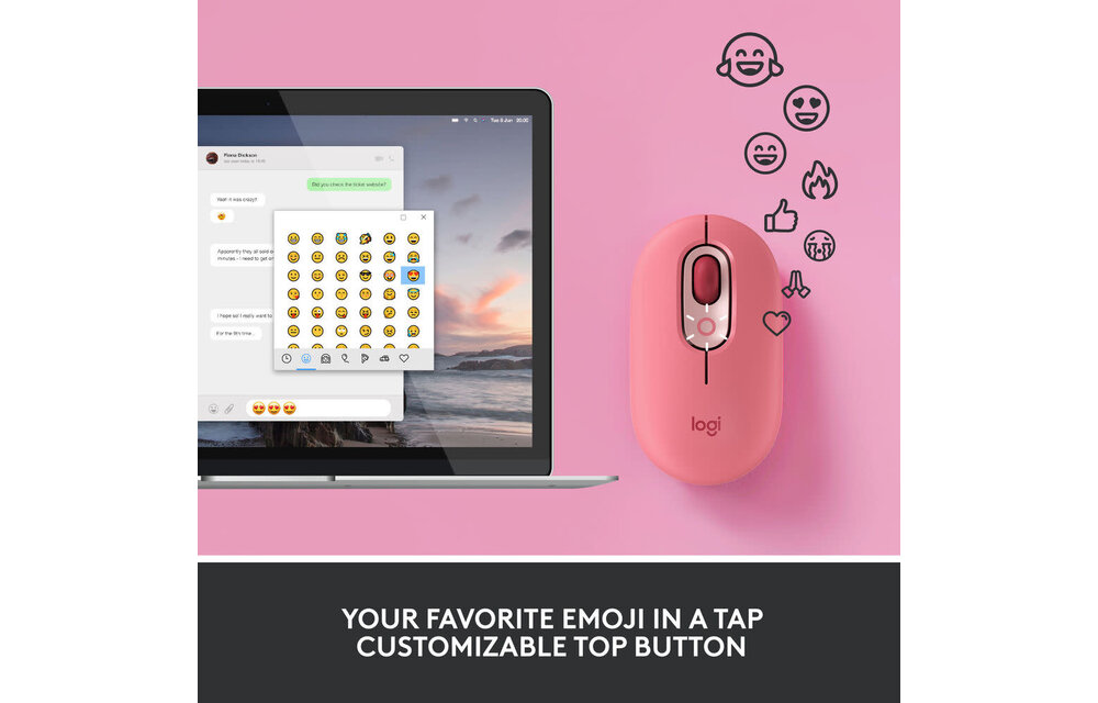 Logitech Pop Wireless Mouse - Heartbreaker Rose