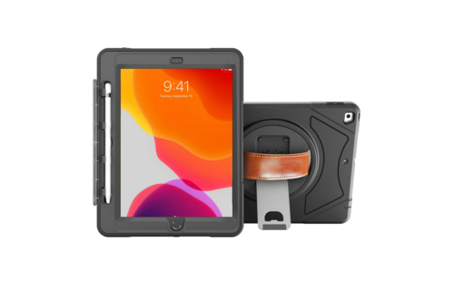 Trent Glada Rugged Case  iPad 10.2-Inch 9th Gen (2021) & 8th Gen (2020) & 7th Gen (2018) black with strap and pencil holder NT102GP