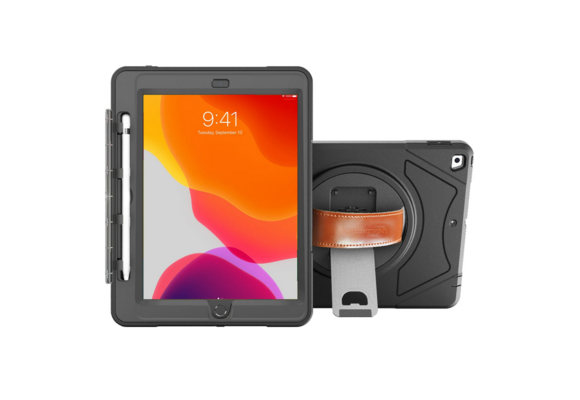 Trent Glada Rugged Case  iPad 10.2-Inch 9th Gen (2021) & 8th Gen (2020) & 7th Gen (2018) black with strap and pencil holder NT102GP