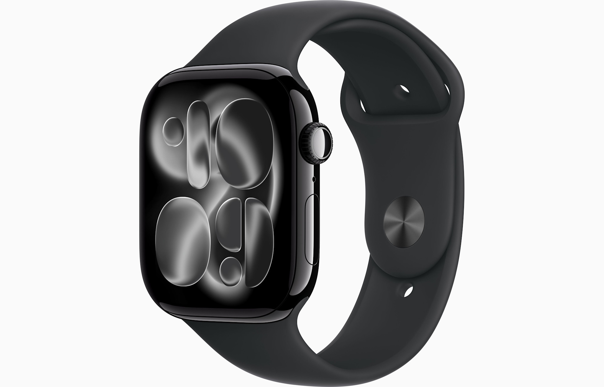 Apple Watch Series 11 (GPS, 46mm, Jet Black Aluminum Case, Black Sport Band - M/L) (Band fits 160 - 210mm wrists)