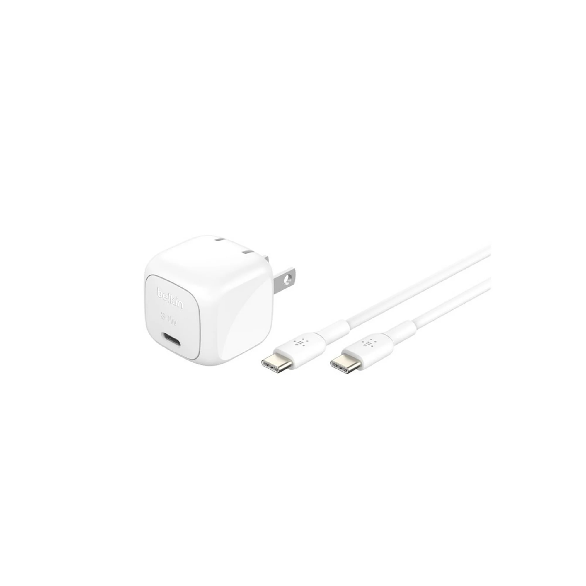 Belkin BOOST↑ CHARGE 30w USB-C PD 3.1 PPS Wall Charger w/ USB-C to USB-C Cable White