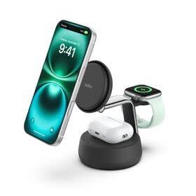 Belkin Ultra Charge  3-in-1 Magnetic Wireless Charging Stand with Qi2 25W Charcoal