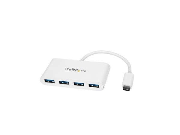 StarTech USB C Bus Powered Hub | 4 Port USB C to 4 USB 3.0 Port(s) | WHITE