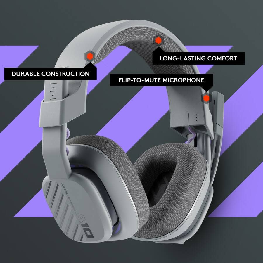 Logitech ASTRO Gaming A10 Gen 2 Wired Gaming Headset Cross Platform - Gray