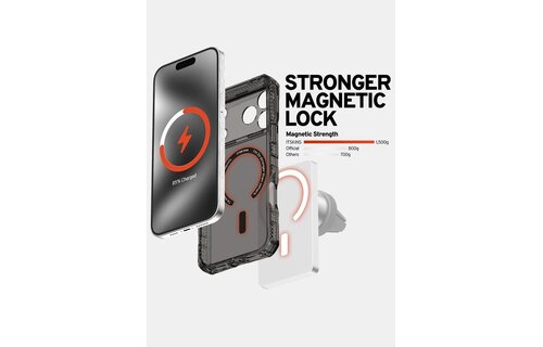 ItSkins Supreme R Clear Case with MagSafe for iPhone 17 Pro  - Graphite and Graphite Print