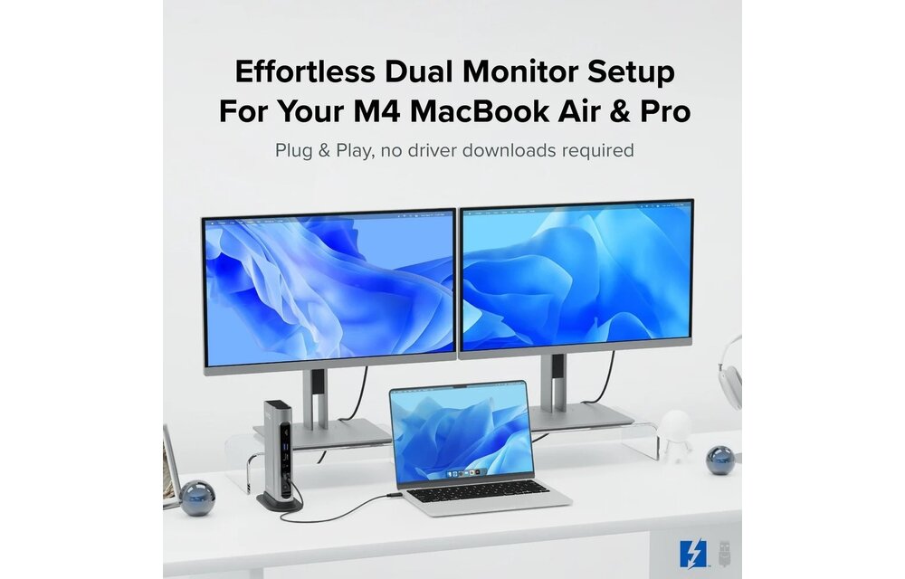 Plugable Thunderbolt™ 4 and USB-C Quad Display Dock with 100W Host Charging (16 ports) | TBT4-UDZ