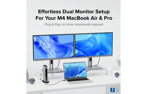 Plugable Thunderbolt™ 4 and USB-C Quad Display Dock with 100W Host Charging (16 ports) | TBT4-UDZ