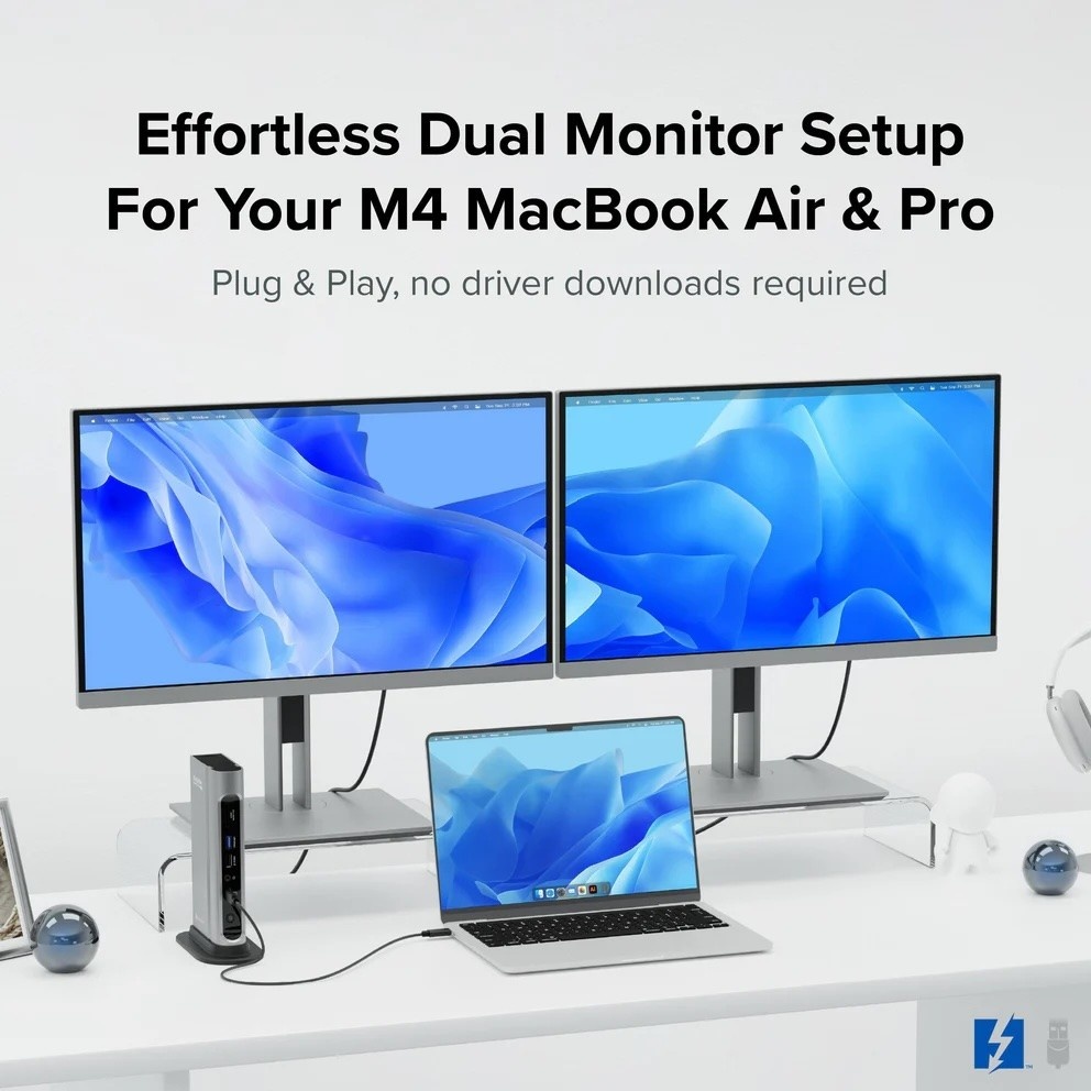Plugable Thunderbolt™ 4 and USB-C Quad Display Dock with 100W Host Charging (16 ports) | TBT4-UDZ
