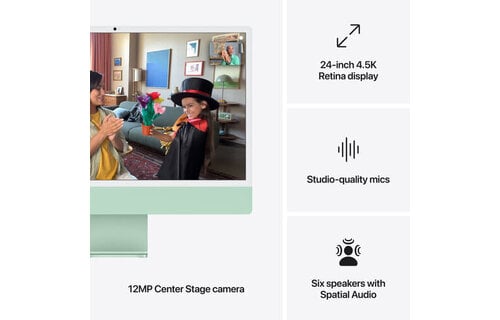 Apple 24" iMac, Green, 4.5K (4480 x 2520) Display,  M4 (10-Core CPU, 10-Core GPU), 24GB, 512GB, macOS (late 2024)