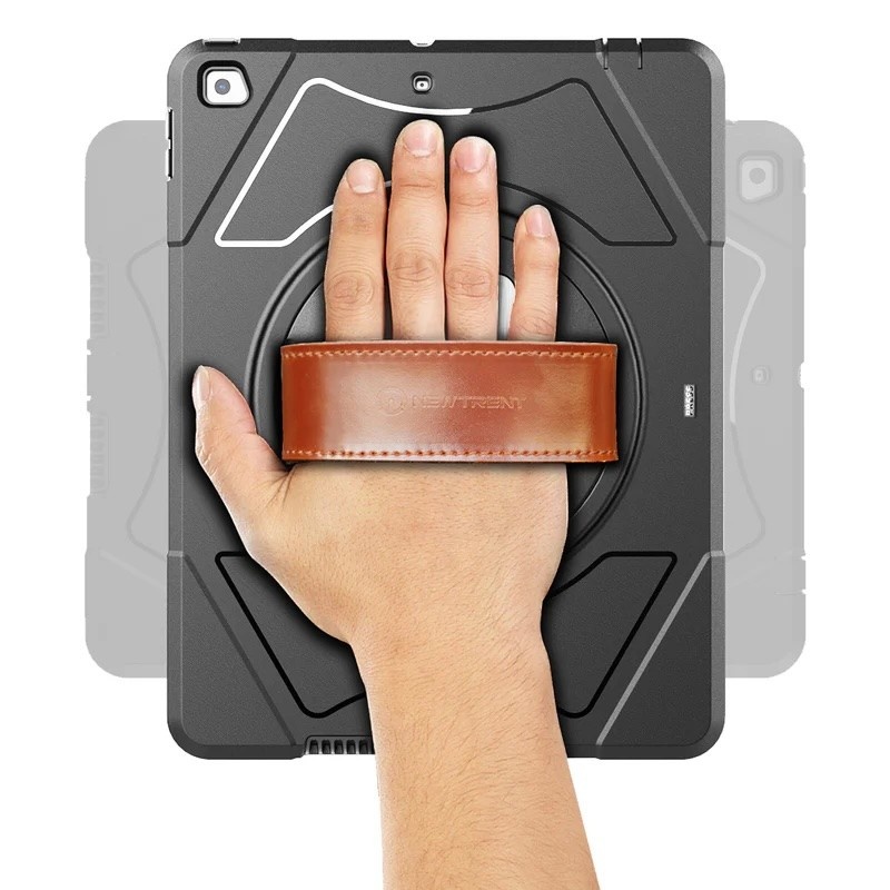 Trent Glada Rugged Case  iPad 10.2-Inch 9th Gen (2021) & 8th Gen (2020) & 7th Gen (2018) black with strap and pencil holder NT102GP