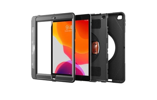 Trent Glada Rugged Case  iPad 10.2-Inch 9th Gen (2021) & 8th Gen (2020) & 7th Gen (2018) black with strap and pencil holder NT102GP