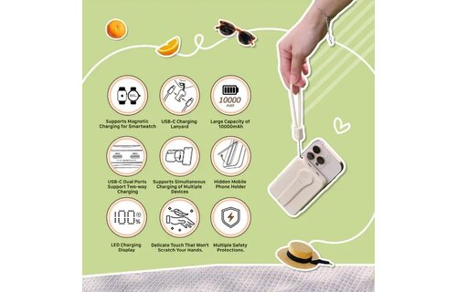 Adam Elements VIONTA C2 Pro 8-in-1 Magnetic Wireless Charging 10000mAh Power Bank Midnight