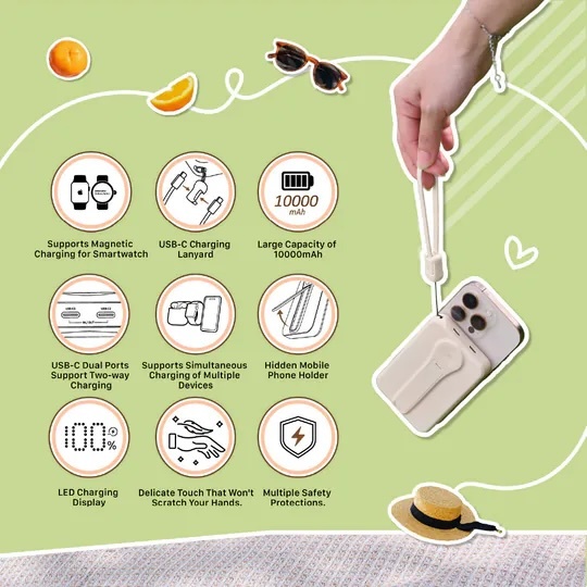 Adam Elements VIONTA C2 Pro 8-in-1 Magnetic Wireless Charging 10000mAh Power Bank Midnight