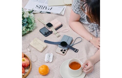 Adam Elements VIONTA C2 Pro 8-in-1 Magnetic Wireless Charging 10000mAh Power Bank Milk Tea Pink