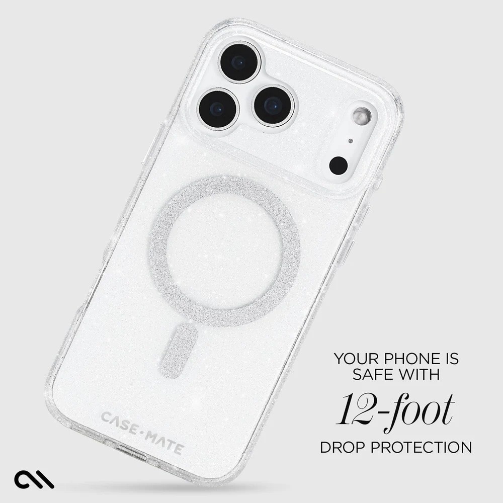 Case-Mate Sheer Twinkle Silver Case with Magsafe for iPhone 17 Pro Max
