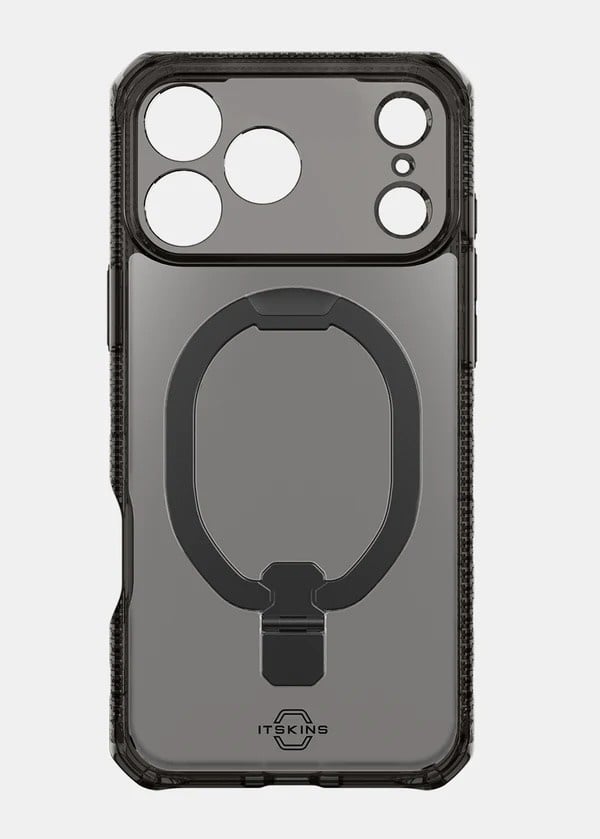 ItSkins Hybrid R Vapor Stand Case with MagSafe for iPhone 17 Pro Max - Smoke